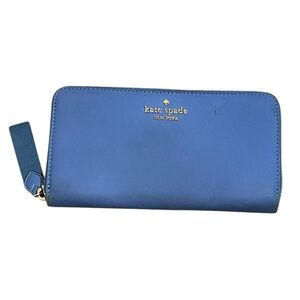 Kate Spade NY Blue Nylon Continental Zip Around Long Wallet
